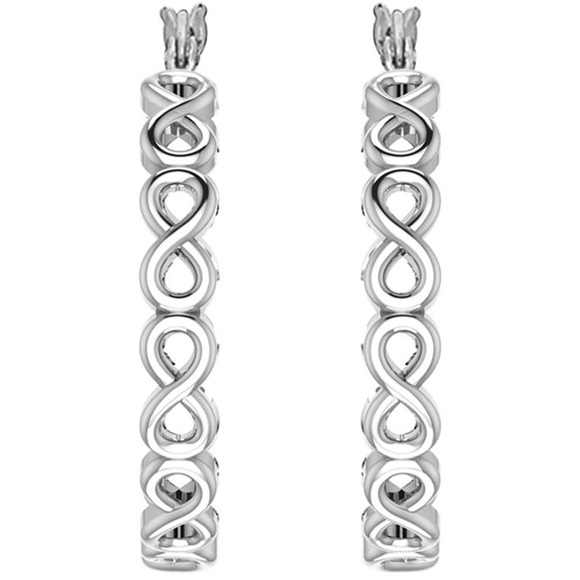 Infinity Infinite Love Knot Hoop Earrings - Picture 2 of 4